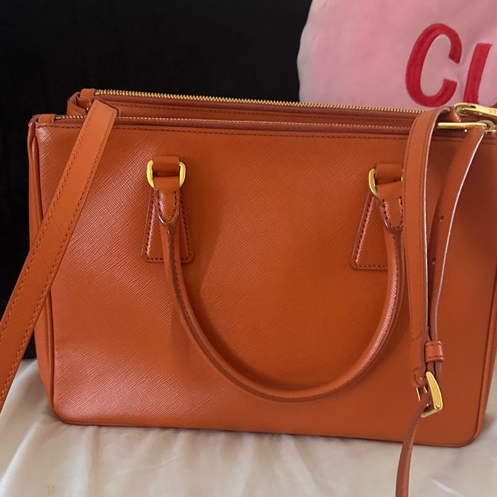 Authentic Prada Vibrant Orange Satchel - Picture 3 of 16